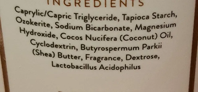 Native Deodorant Coconut & Vanilla 75 g, ingredients of pack