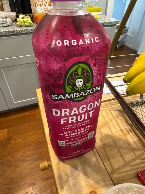 Sambazon Dragon Fruit Berry Ginger Blend 64 fl oz, front of pack