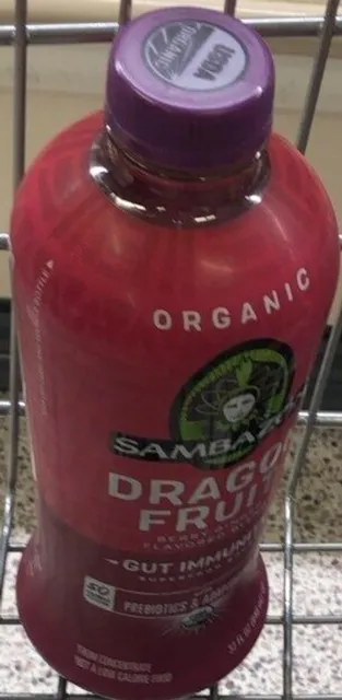 Sambazon Dragon Fruit Berry Ginger Blend 32 fl oz, front of pack