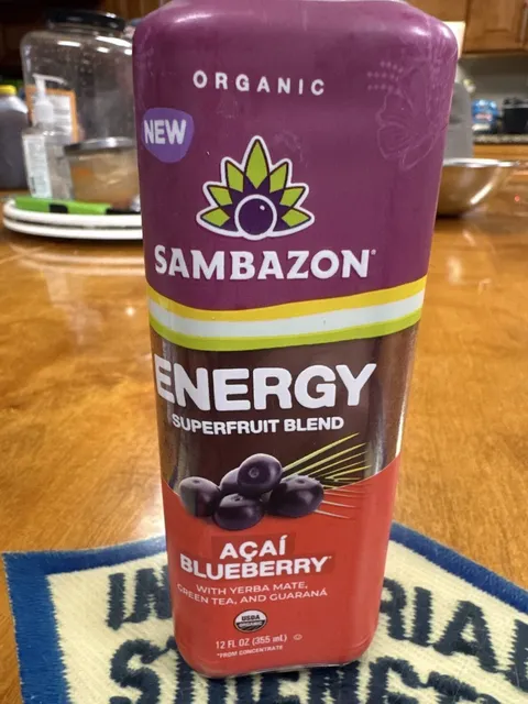 Sambazon Açaí Blueberry Energy Superfruit Juice Blend 12 fl oz, front of pack