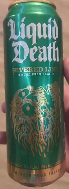 Liquid Death Severed Lime Sparkling Water 568 ml, front of pack