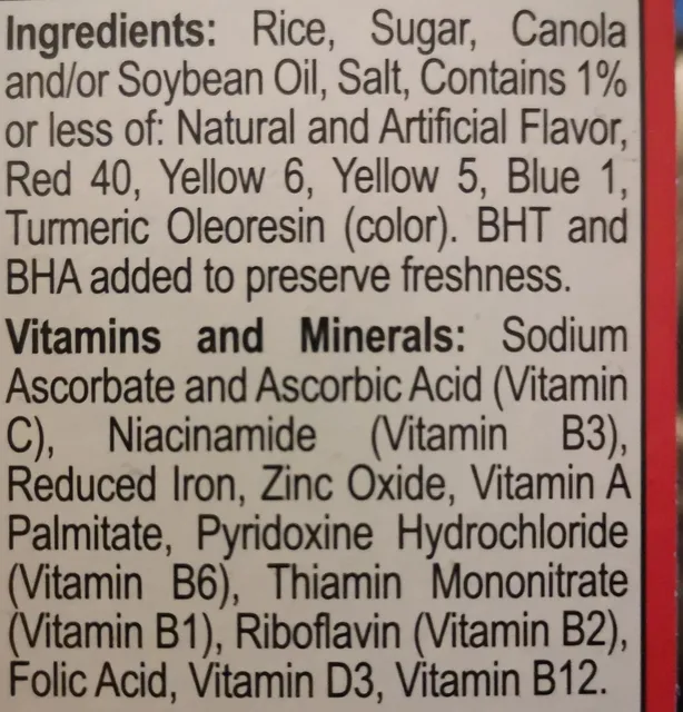 Post Fruity Pebbles 11 oz, ingredients of pack