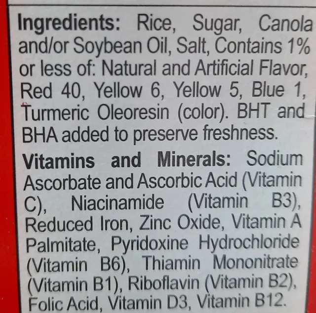 Post Fruity Pebbles 19.5 oz, ingredients of pack