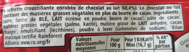 KitKat Mini 350 g, ingredients of pack