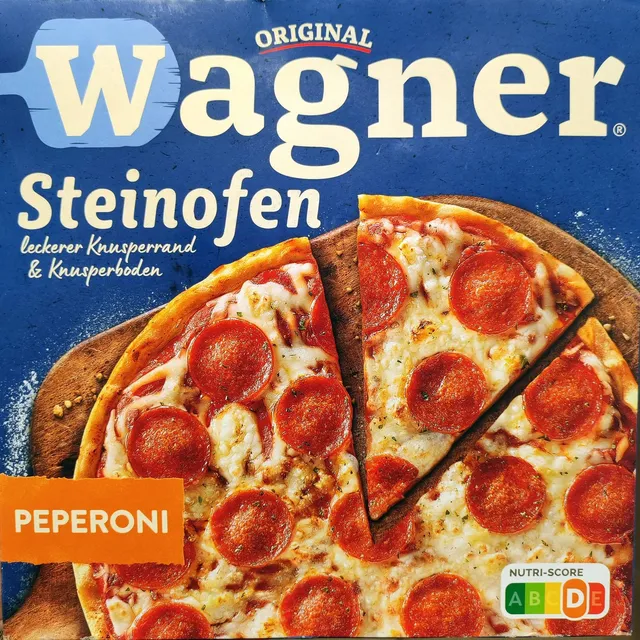 Original Wagner Steinofen Pizza Peperoni 320 g, front of pack