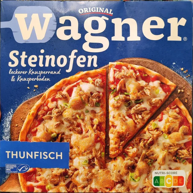 Original Wagner Steinofen Pizza Thunfisch 360 g, front of pack