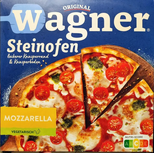 Original Wagner Steinofen Pizza Mozzarella 350 g, front of pack