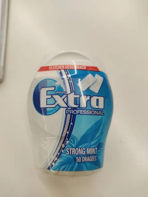 Wrigley's Extra Professional Strong Mint 68 g, back of pack