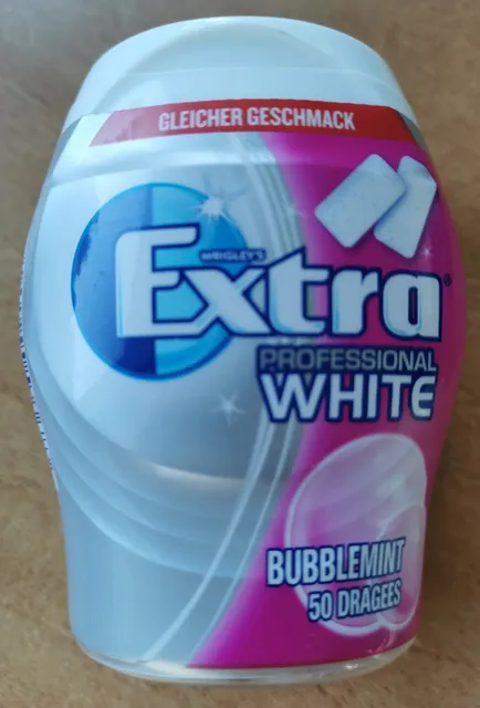 Wrigley's Extra Professional White Bubblemint 50 Dragees, front of pack