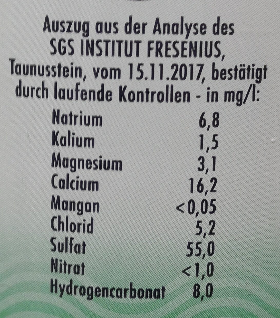 Bad Liebenwerda Medium 1 l PET-Mehrwegflasche, ingredients of pack
