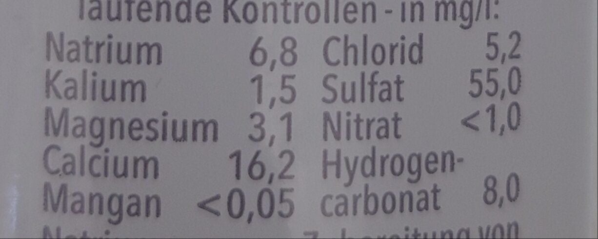 Bad Liebenwerda Medium 1 l PET-Mehrwegflasche, nutrition of pack
