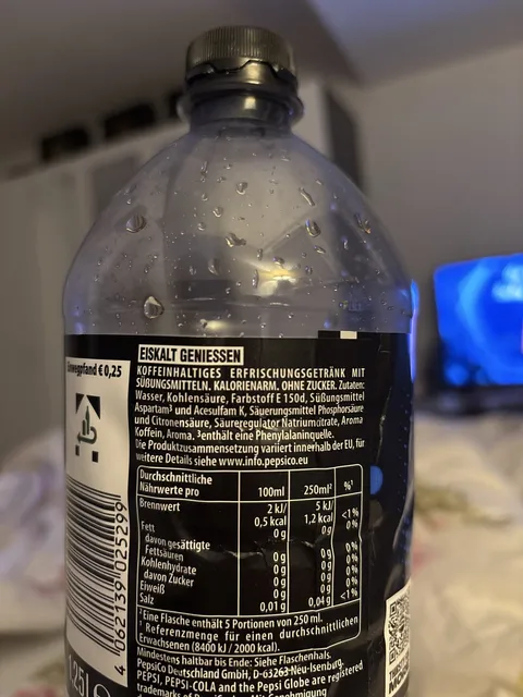 Pepsi Zero Zucker 1,25 l, ingredients of pack