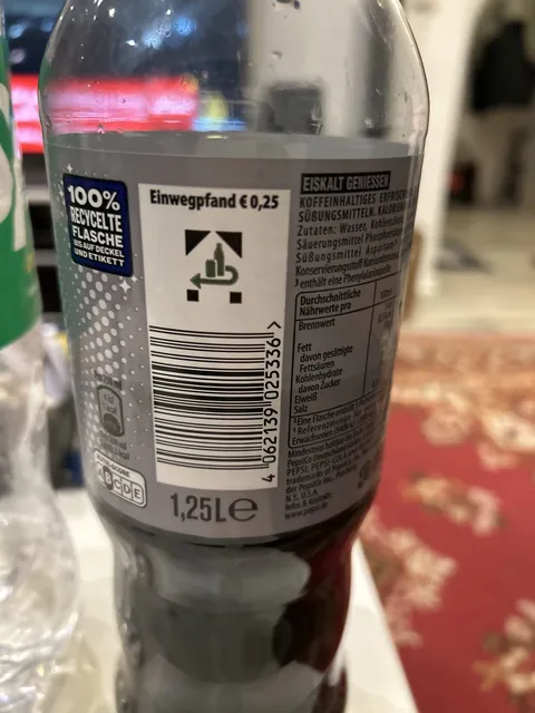 Pepsi Light 1.25 l, ingredients of pack
