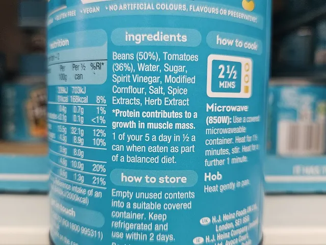 Heinz Beanz in a Rich Tomato Sauce 415 g, ingredients of pack
