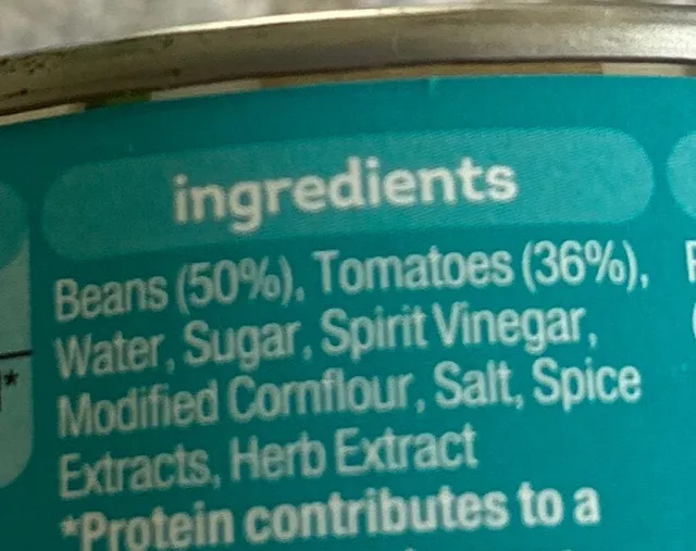 Heinz Beanz in a Rich Tomato Sauce 200 g, ingredients of pack