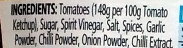Heinz Tomato Ketchup Sweet Chilli 260 g, ingredients of pack