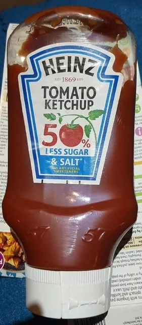 Heinz Tomato Ketchup 50% Less Sugar & Salt 500 ml, front of pack