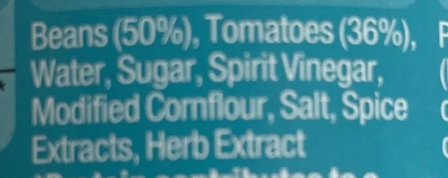 Heinz Beanz in a Rich Tomato Sauce 200 g, ingredients of pack