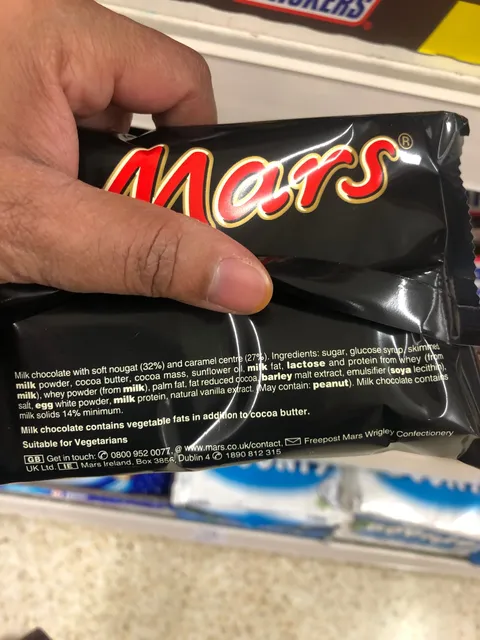 Mars Snacksize, ingredients of pack
