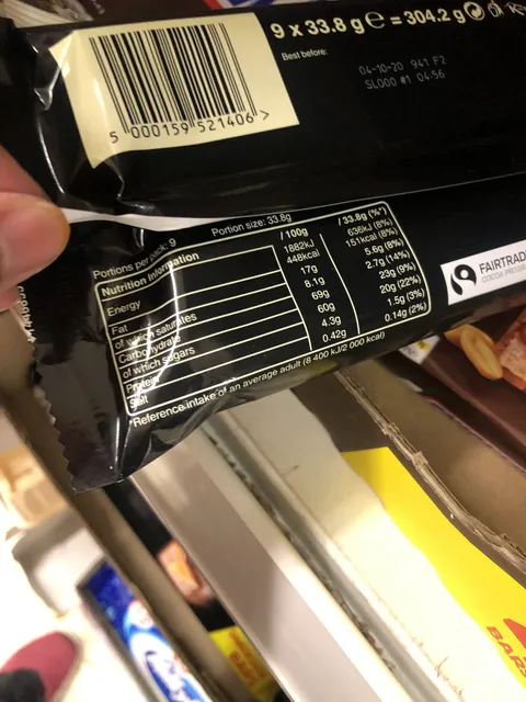 Mars Snacksize, nutrition of pack