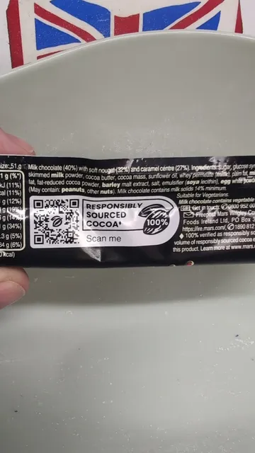 Mars 51 g, ingredients of pack