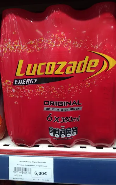 Lucozade Energy Original 6 x 380 ml, front of pack