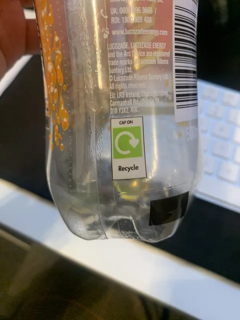 Lucozade Energy Orange 500 ml, back of pack