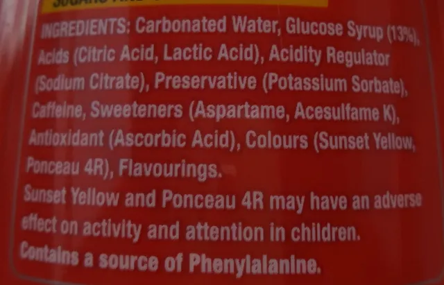 Lucozade Energy Original 1 l, ingredients of pack