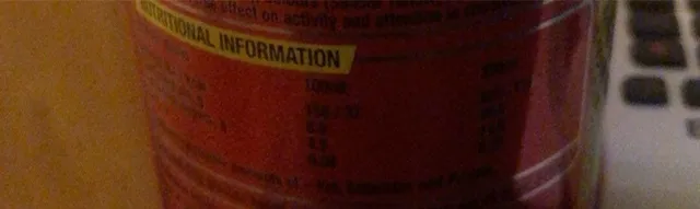 Lucozade Energy Original 330 ml, nutrition of pack