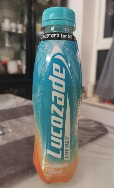 Lucozade Energy Caribbean Crush 380 ml, front of pack