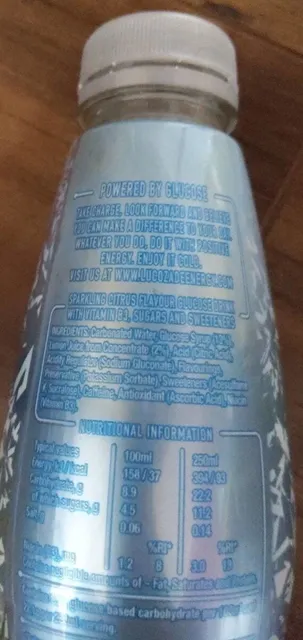 Lucozade Energy Citrus Chill 500 ml, nutrition of pack