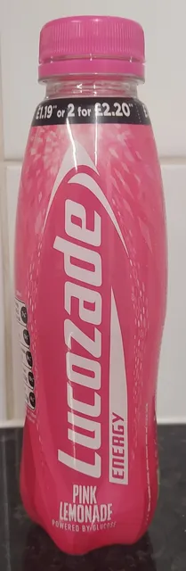 Lucozade Energy Pink Lemonade 380 ml, front of pack