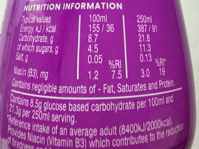 Lucozade Energy Caribbean Crush 900 ml, nutrition of pack