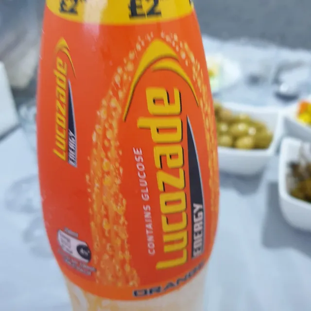 Lucozade Energy Orange 900 ml, front of pack