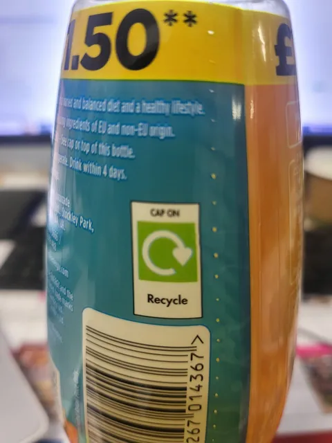 Lucozade Energy Caribbean Crush 500 ml, back of pack