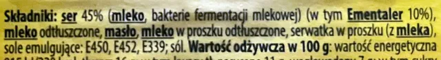 Złoty Ementaler 100 g, ingredients of pack