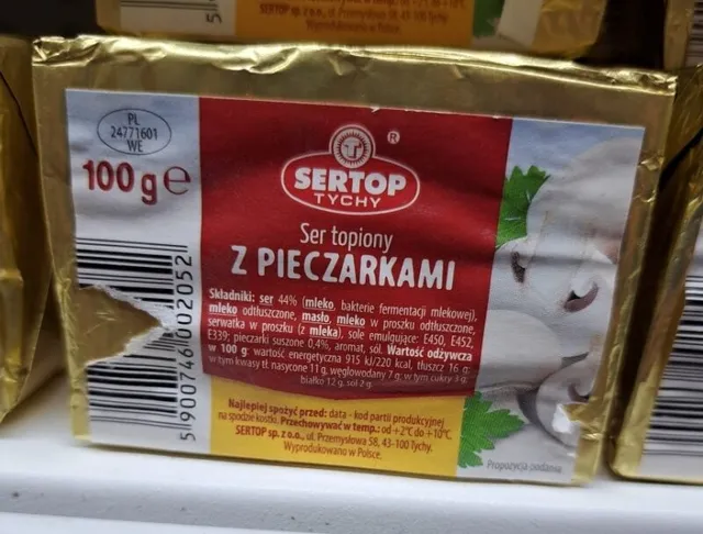 Ser topiony z pieczarkami 100 g, front of pack
