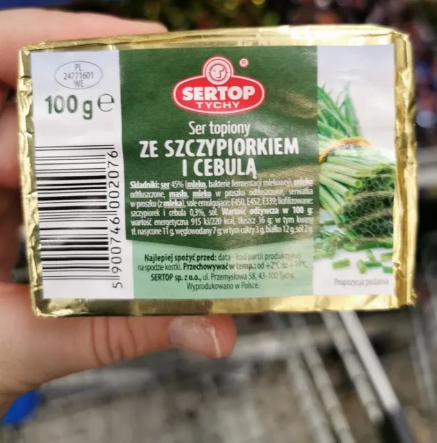 Ser topiony ze szczypiorkiem i cebulą 100 g, front of pack