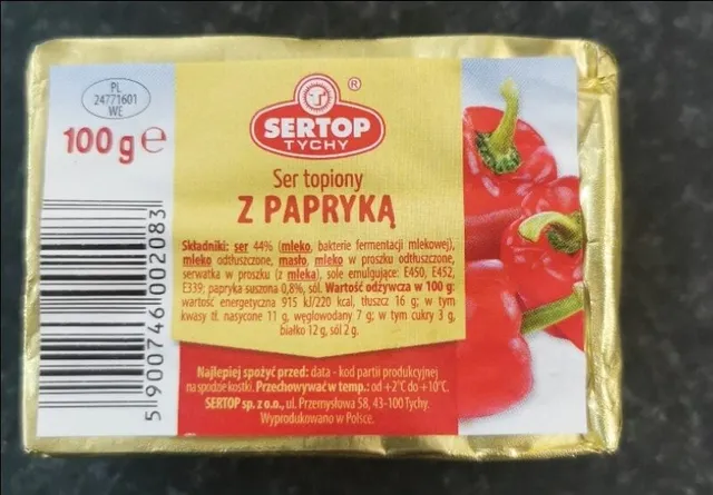 Ser topiony z papryką 100 g, front of pack