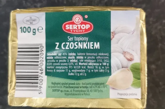 Ser topiony z czosnkiem 100 g, front of pack