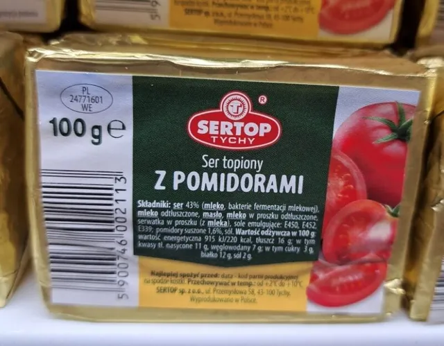 Ser topiony z pomidorami 100 g, front of pack