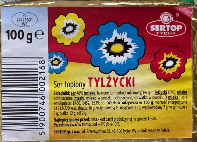 Ser topiony Tylżycki 100 g, front of pack