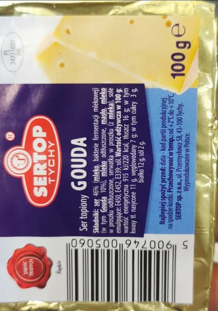 Ser topiony Gouda 100 g, front of pack
