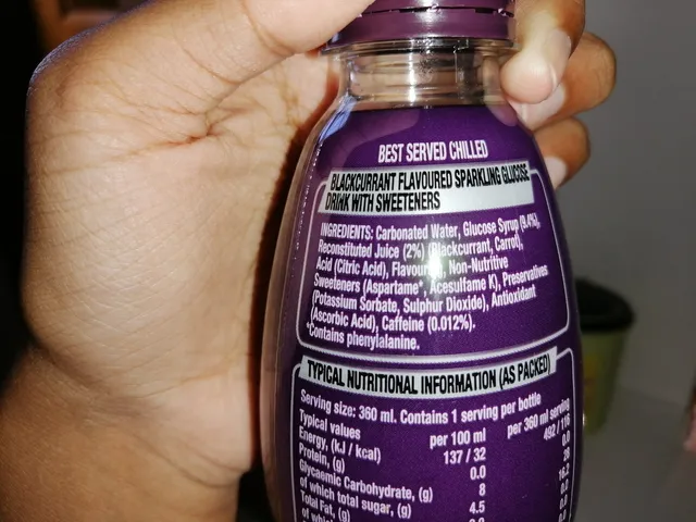 Lucozade Energy Blackcurrant 360 ml, ingredients of pack