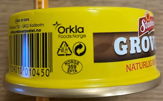 Stabburet Leverpostei Grovere 100 g, back of pack