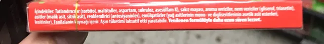 First Sensations Çilek Aromalı 27 g, ingredients of pack