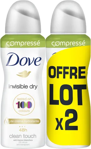 Dove Invisible Dry Original Dove Invisible Dry Anti-Transpirant Compressé 2 x 100 ml