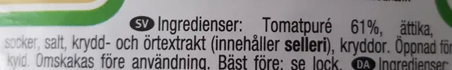 Heinz Tomato Ketchup 1.35 kg, ingredients of pack