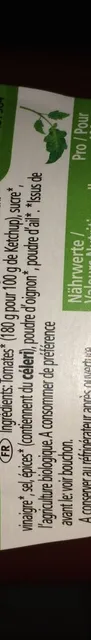 Heinz Tomato Ketchup Bio 400 ml, ingredients of pack