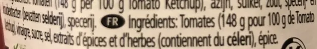 Heinz Tomato Ketchup 342 g, ingredients of pack
